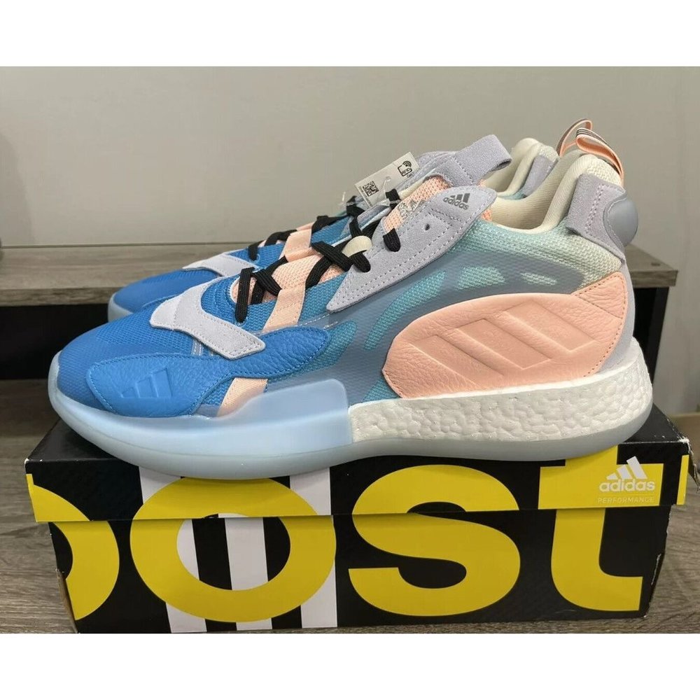 Adidas ZoneBoost Basketball Shoes Men’s Size 11 EG5887 Blue Cyan Orange RARE